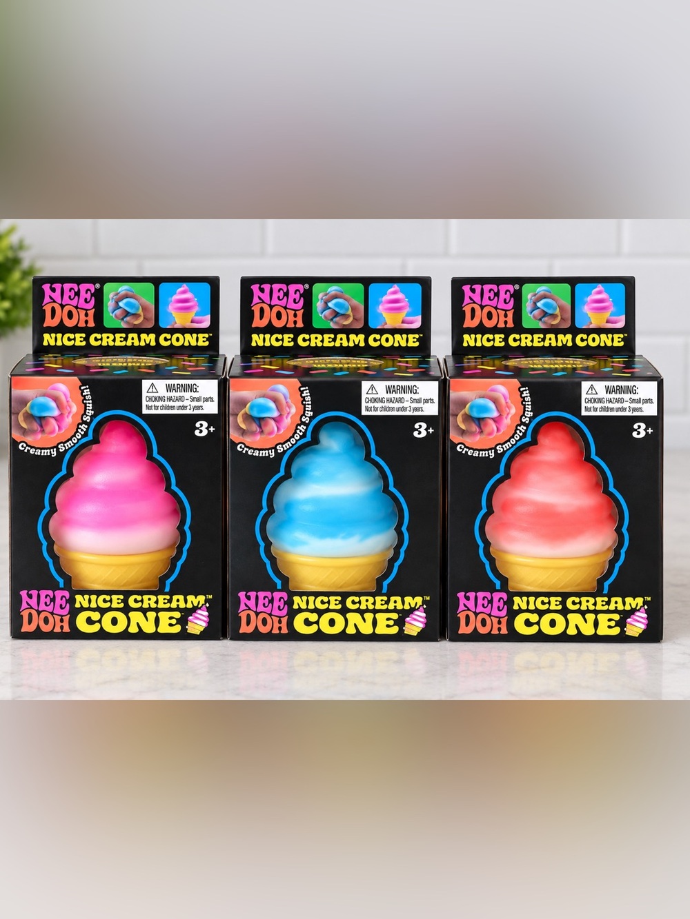 NeeDoh Nice Cream Cone Squishy Sensory Toy - Blue